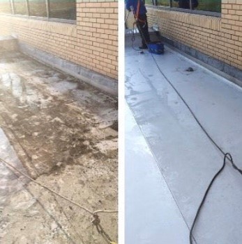 UCS Roof cleaning Before and after pictures of a jet washed roof. Introducing roof cleaning services